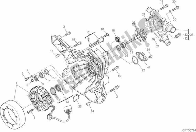 Todas as partes de Tampa Do Gerador do Ducati Hypermotard Hyperstrada 939 2016